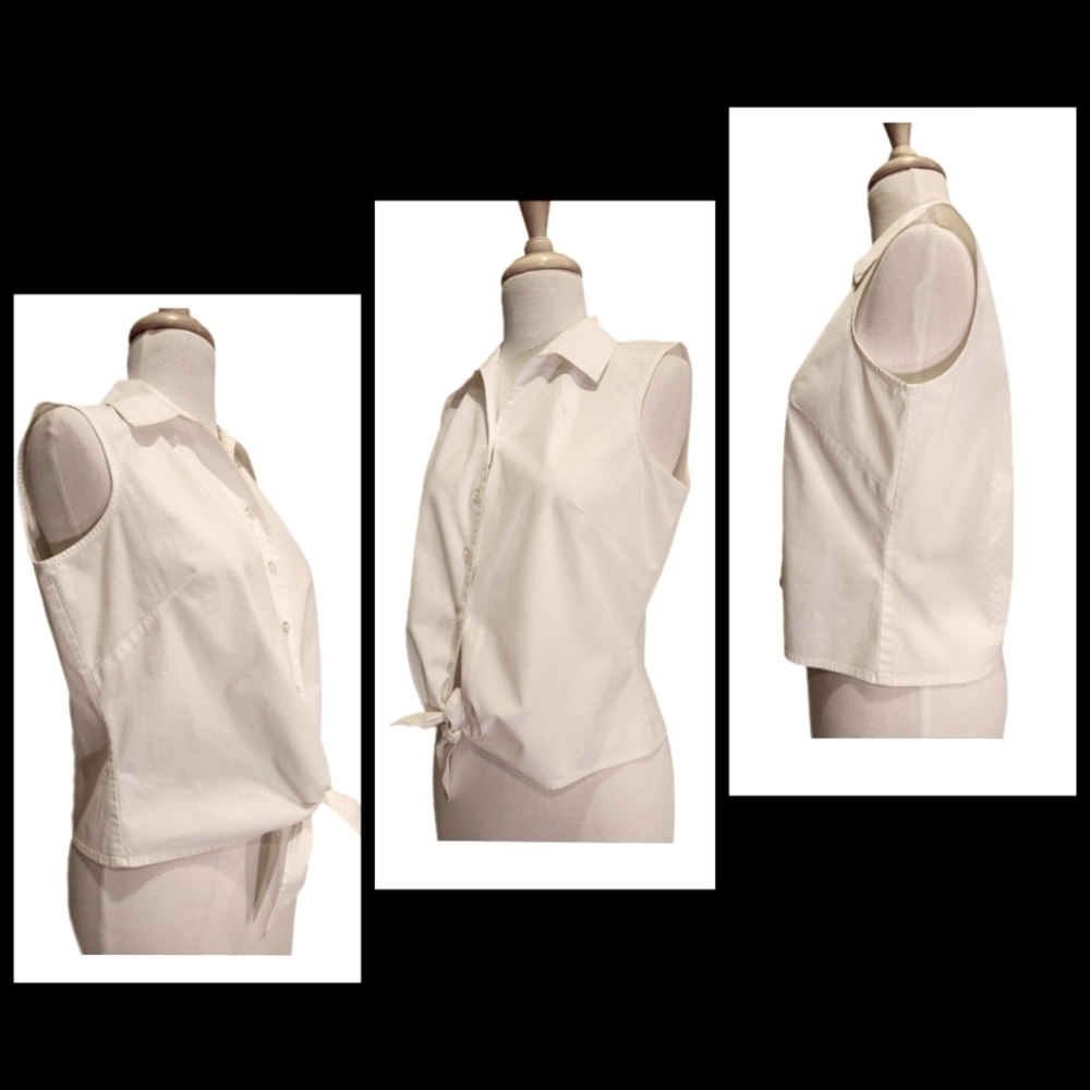 Cropped Tie Button-Down Shirt - image 6